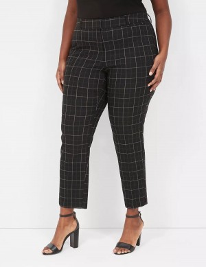 Women Lane Bryant 4-Season Slim Ankle Pants Cream Blue | BEO7111GZ