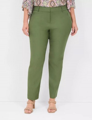 Women Lane Bryant 4-Season Slim Ankle Pants Brown Green | ZUH7270PQ