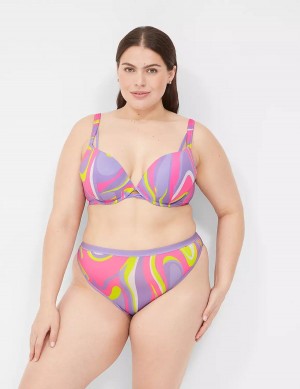 Women Lane Bryant Boost Plunge Bralettes Purple Multicolor | BRS9422CY