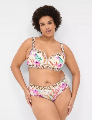 Women Lane Bryant Comfort Bliss Lightly Lined Balconette Bra White Multicolor | YXX5833VU