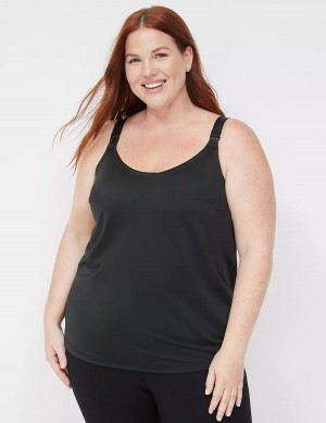 Women Lane Bryant Comfort Bliss Nursing Cami Bralettes Black | CDB4171ZC