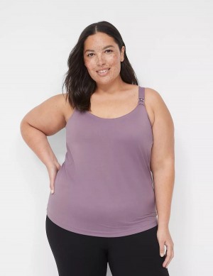 Women Lane Bryant Comfort Bliss Nursing Cami Bralettes Purple | LGY5771AV
