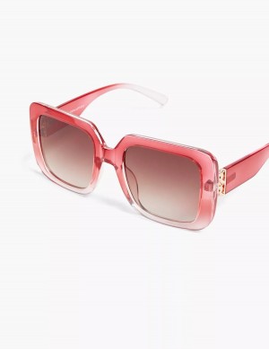 Women Lane Bryant Coral Oversized Square Sunglasses Coral | ZOB5842OK