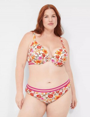 Women Lane Bryant Cotton Boost Plunge Bralettes White | RSA9565VU