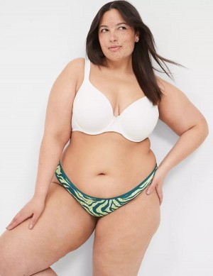 Women Lane Bryant Cotton Dipped Tanga Briefs Deep Turquoise | HXP2087HW