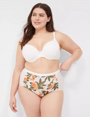 Women Lane Bryant Cotton Full Briefs Yellow White | IPQ9433IO