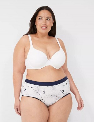 Women Lane Bryant Cotton Full With Wide Waistband Briefs White | RMY7550VO