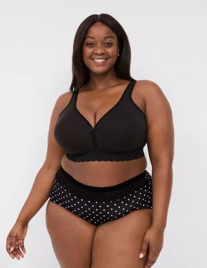 Women Lane Bryant Cotton Full with Lace Waist Briefs Green | SWX9714LQ