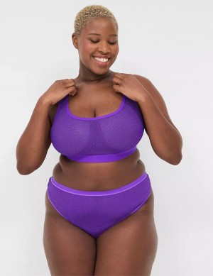 Women Lane Bryant Crush Fishnet French Thong Panty Purple | NGR2534OK