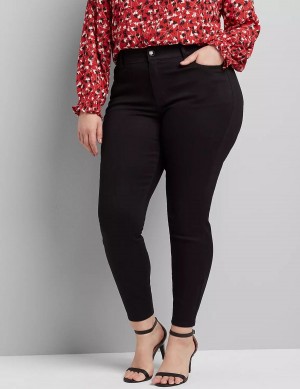 Women Lane Bryant Curvy Fit High-Rise Skinny Jeans Black | DUF4668CA