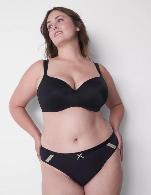 Women Lane Bryant Extra Soft Thong Panty Black | YXV9143BO