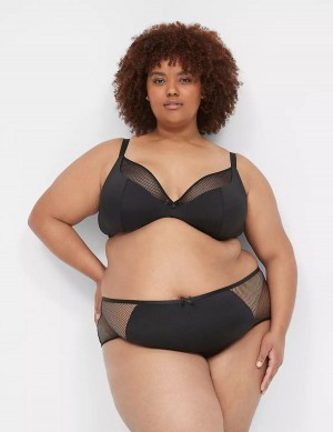 Women Lane Bryant Fishnet Briefs Black | WUL9930RH