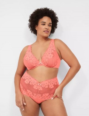 Women Lane Bryant Fishnet Lace Thong Panty Pink | HJN8616ES
