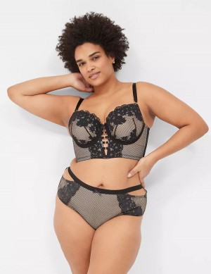 Women Lane Bryant Fishnet & Lace Briefs Black | SWI8253WN