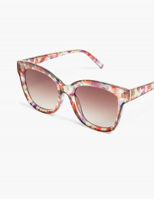 Women Lane Bryant Floral Cateye Sunglasses Pink Multicolor | TLM1631QG
