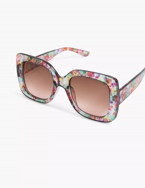 Women Lane Bryant Floral Square Sunglasses Multicolor | XGU5829KP