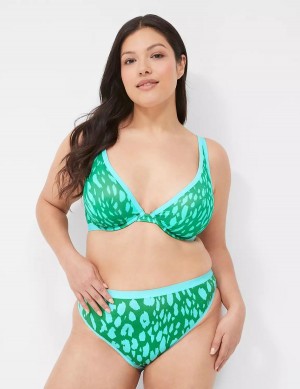 Women Lane Bryant High Apex Unlined Bra Green | AGP632JX