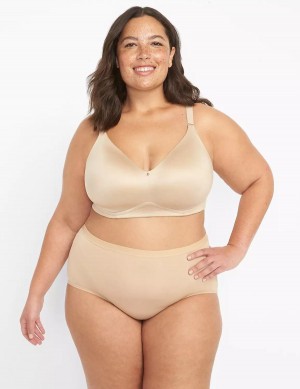 Women Lane Bryant Invisible Backsmoother Lightly Lined No-Wire Bralettes Beige | EPU97100FR