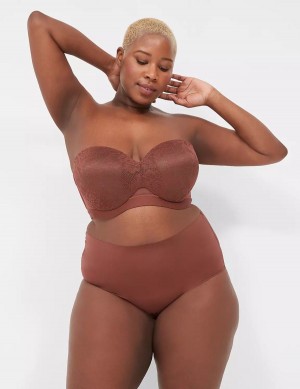 Women Lane Bryant Invisible Edge Full Briefs Chocolate | VBR4827VL