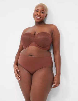 Women Lane Bryant Invisible Edge Thong Panty Chocolate | OGL419XR