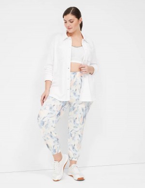 Women Lane Bryant LIVI Button-Front French Terry Shacket Shirts White | UVO2733CJ