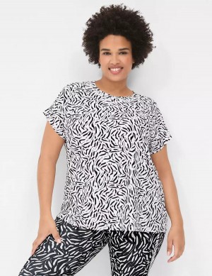 Women Lane Bryant LIVI Crew-Neck Recycled LIVI Soft Tee T Shirts White | OFQ1543IJ
