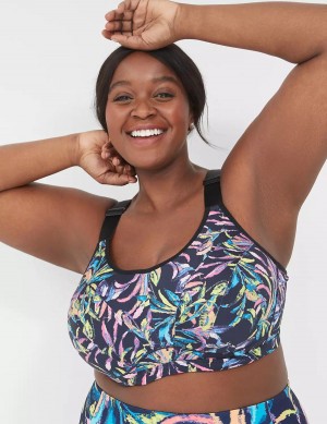 Women Lane Bryant LIVI High-Impact Wicking Underwire Sports Bra Navy Multicolor | KCX2971VO