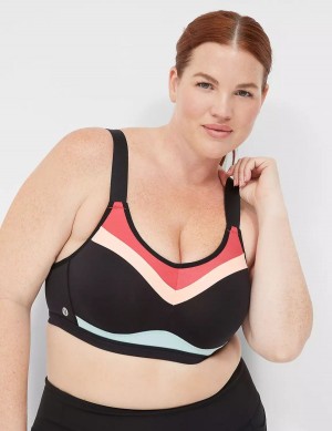 Women Lane Bryant LIVI High-Impact Wicking Underwire Sports Bra Black | AFB6710JM