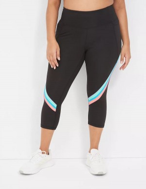 Women Lane Bryant LIVI High-Rise Recycled LIVI Soft Capri Leggings Black | OFE6084UP