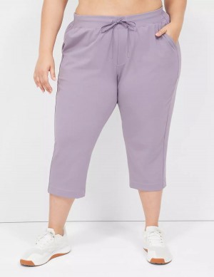 Women Lane Bryant LIVI Knit Capri Pants Purple Olive | INV8083VB