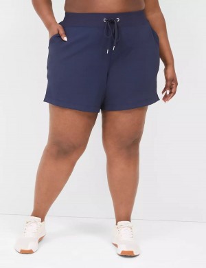 Women Lane Bryant LIVI Knit Shorts Navy | GKH6182OJ