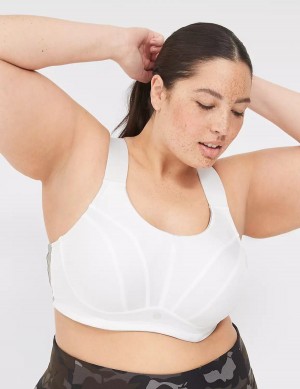 Women Lane Bryant LIVI Max Support Wicking Underwire Sports Bra White | FRV1545ZJ