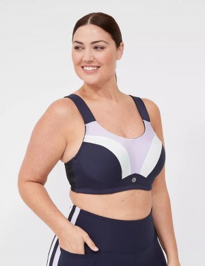 Women Lane Bryant LIVI Max Support Wicking Underwire Sports Bra Navy | VGU67YN