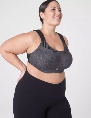 Women Lane Bryant LIVI Max Support Wicking Underwire Sports Bra Grey | GPR572UW
