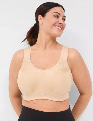 Women Lane Bryant LIVI Max Support Wicking Underwire Sports Bra Beige | QHB16PN