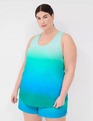 Women Lane Bryant LIVI Scoop-Neck Wicking Racerback Tank Top Green | DQY8363VN