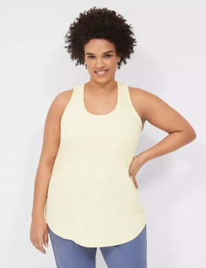 Women Lane Bryant LIVI Scoop-Neck Wicking Rib Racerback Tank Top Yellow | UTE111HS
