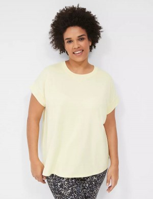 Women Lane Bryant LIVI Soft Crew-Neck Recycled Tee T Shirts Yellow | QAF9159RW