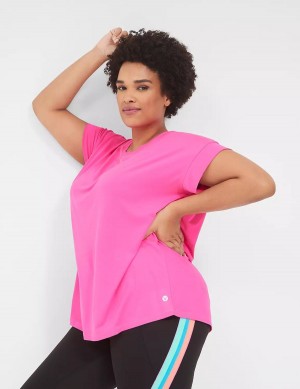 Women Lane Bryant LIVI Soft Crew-Neck Recycled Tee T Shirts Light Pink | THP5670HD
