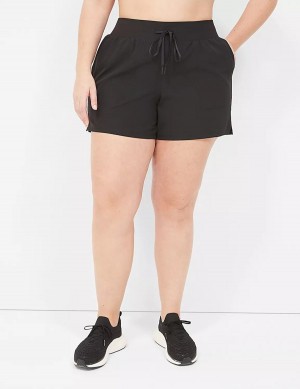 Women Lane Bryant LIVI Stretch Woven Shorts Black | ZBH2056PY