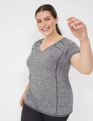 Women Lane Bryant LIVI Wicking Active Tee T Shirts Black | ACM1894QA