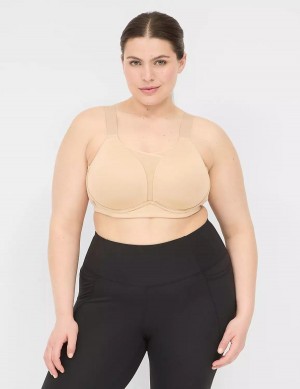 Women Lane Bryant LIVI Wicking Medium Impact NW Sports Bra Beige | XUE6023PX