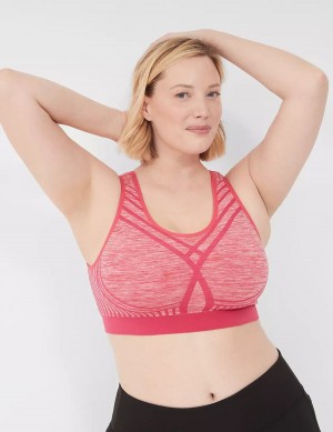 Women Lane Bryant LIVI Wireless Medium-Impact Seamless Sports Bra Pink | XDT317MH