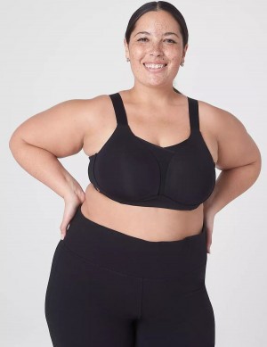 Women Lane Bryant LIVI Wireless Medium-Impact Wicking Sports Bra Black | CGX8417UJ