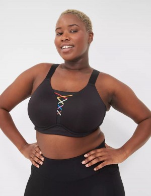 Women Lane Bryant LIVI Wireless Medium-Impact Wicking Sports Bra Black | PDF63100RV