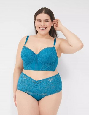 Women Lane Bryant Lace Thong Panty Blue | ORM1282MI