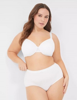 Women Lane Bryant Lightly Lined Full Coverage With Lace Bralettes White | EDU476IO