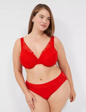 Women Lane Bryant Lightly Lined Full Coverage With Lace Bralettes Red | VIY6687SB