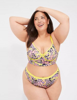 Women Lane Bryant Longline Demi Bralettes Yellow Multicolor | YRR6091IX