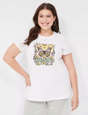 Women Lane Bryant Love & Faith Graphic Tee T Shirts White | LNG9326KT